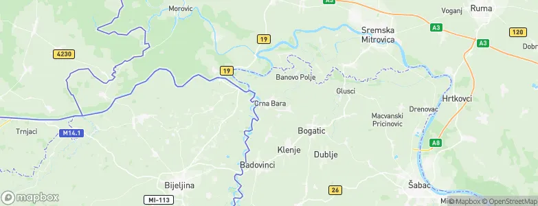 Crna Bara, Serbia Map