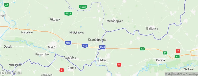 Csanádpalota, Hungary Map