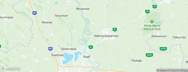 Csongrád megye, Hungary Map