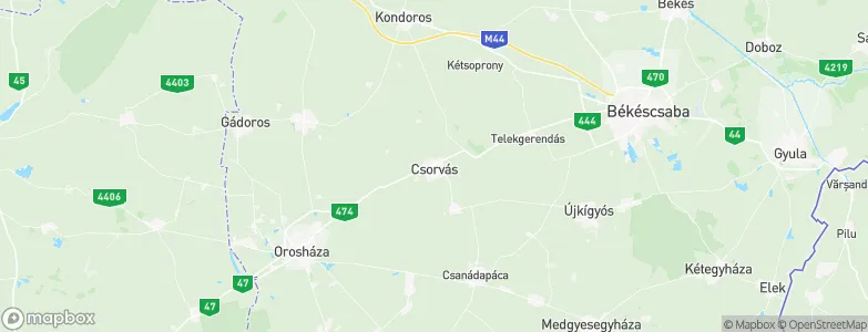 Csorvás, Hungary Map