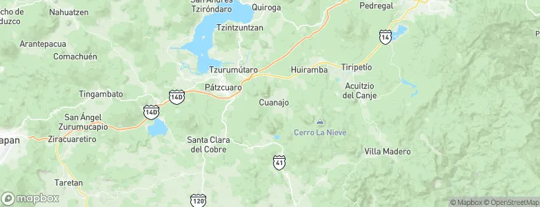 Cuanajo, Mexico Map