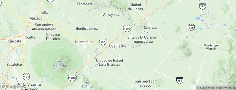 Cuapiaxtla, Mexico Map