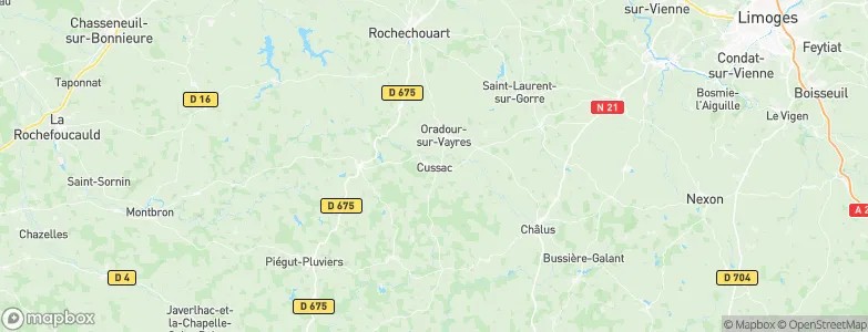 Cussac, France Map