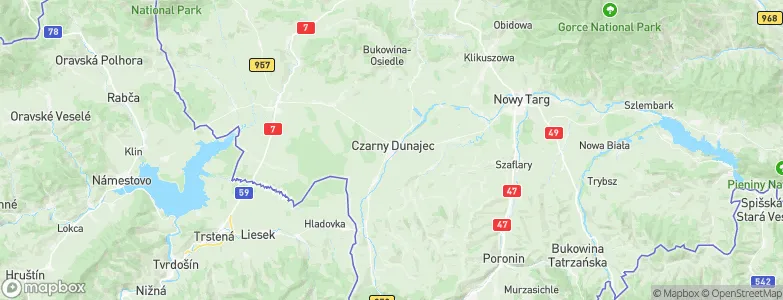 Czarny Dunajec, Poland Map
