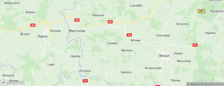 Czastary, Poland Map
