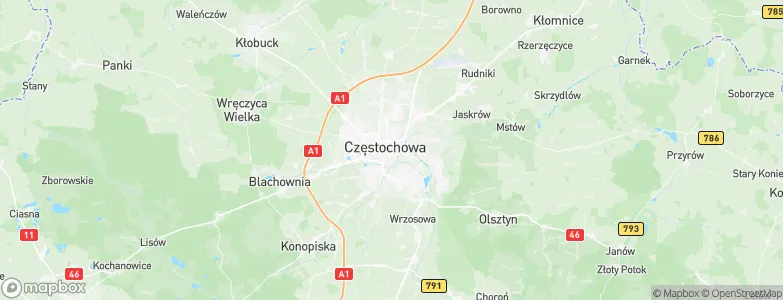 Częstochowa, Poland Map