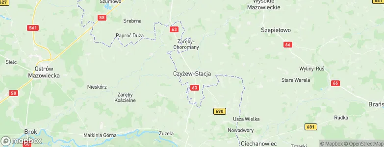 Czyżew-Osada, Poland Map