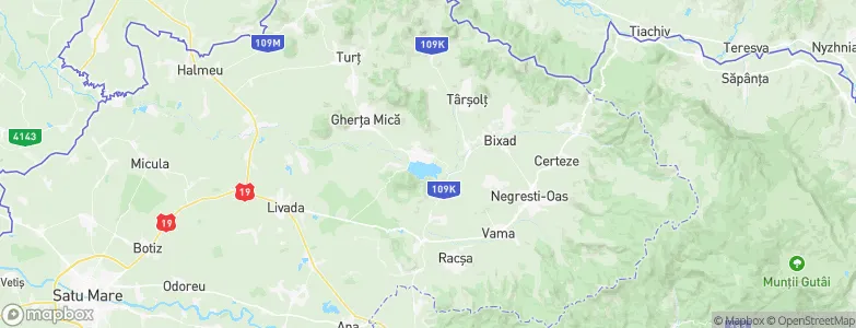 Călineşti-Oaş, Romania Map