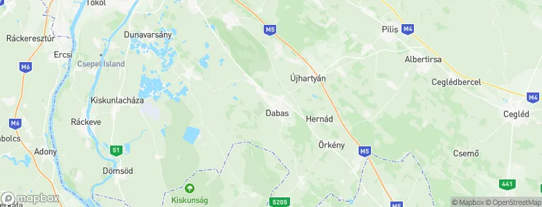 Dabas, Hungary Map