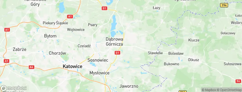 Dąbrowa Górnicza, Poland Map