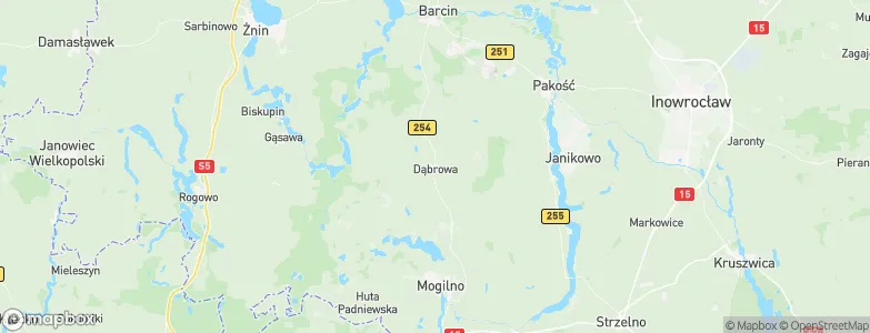 Dąbrowa, Poland Map