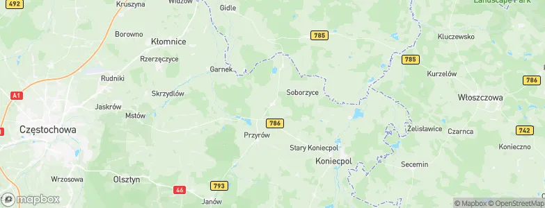Dąbrowa Zielona, Poland Map