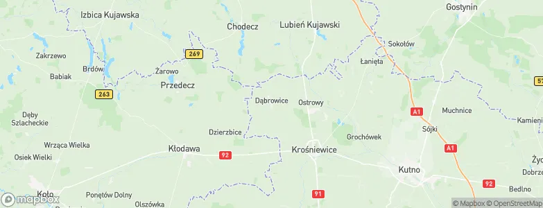 Dąbrowice, Poland Map