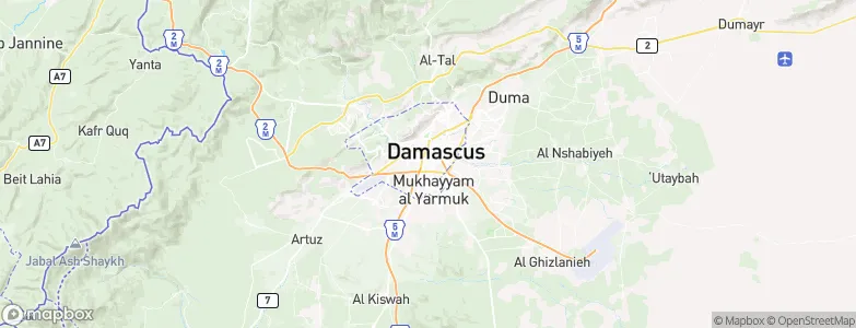 Damascus Governorate, Syria Map