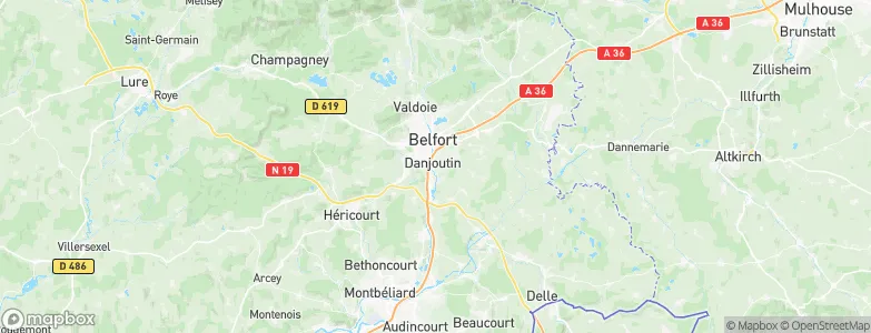 Danjoutin, France Map