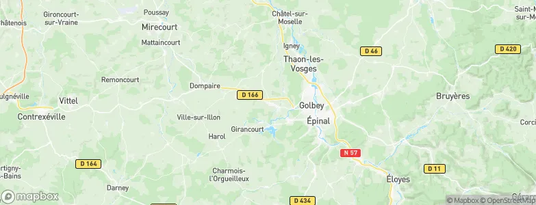 Darnieulles, France Map