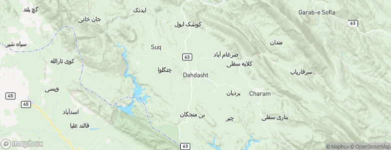 Dehdasht, Iran Map