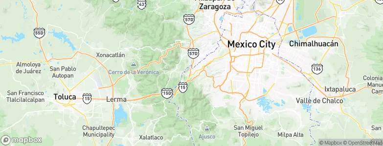 Delegación Cuajimalpa de Morelos, Mexico Map