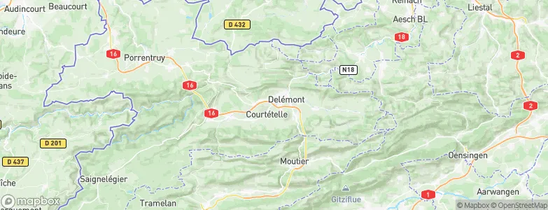 Delémont District, Switzerland Map