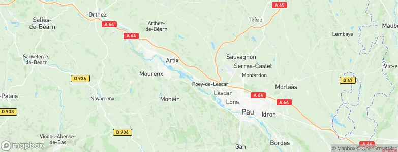 Denguin, France Map