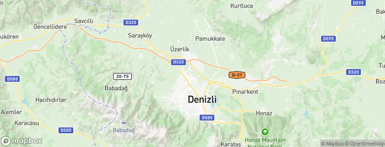 Denizli Province, Turkey Map