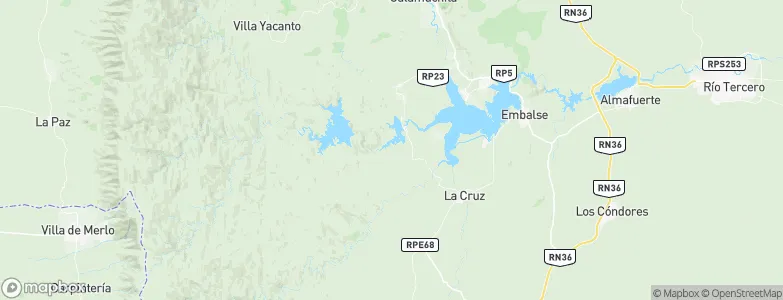 Departamento de Calamuchita, Argentina Map