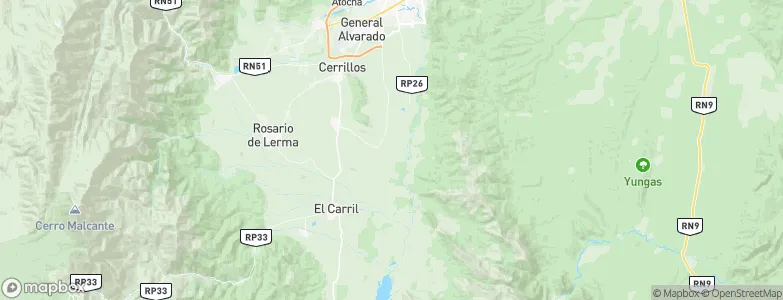 Departamento de Cerrillos, Argentina Map