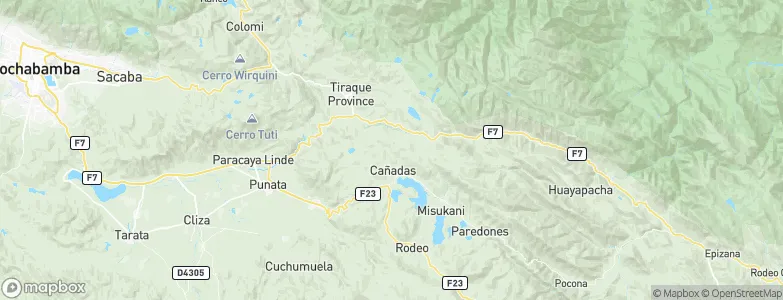 Departamento de Cochabamba, Bolivia Map