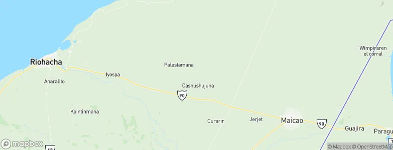 Departamento de La Guajira, Colombia Map