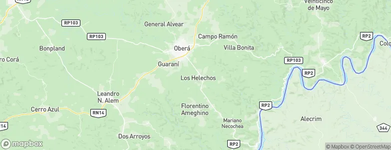 Departamento de Oberá, Argentina Map