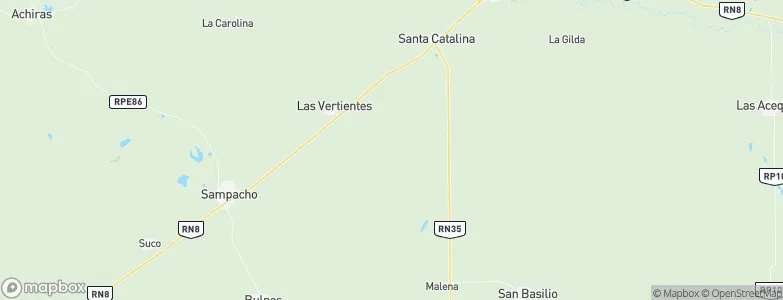 Departamento de Río Cuarto, Argentina Map