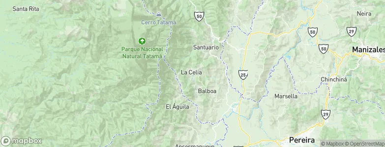 Departamento de Risaralda, Colombia Map