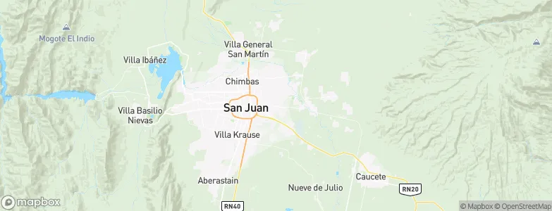 Departamento de Santa Lucía, Argentina Map