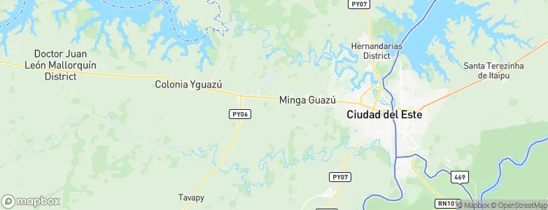 Departamento del Alto Paraná, Paraguay Map