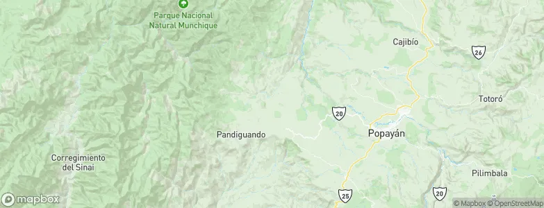 Departamento del Cauca, Colombia Map