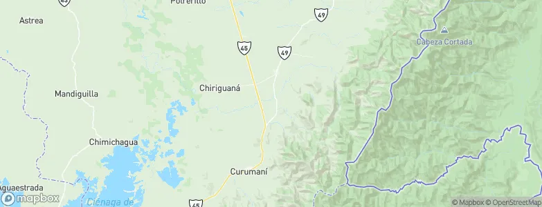 Departamento del Cesar, Colombia Map