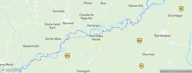 Derā Nānak, India Map