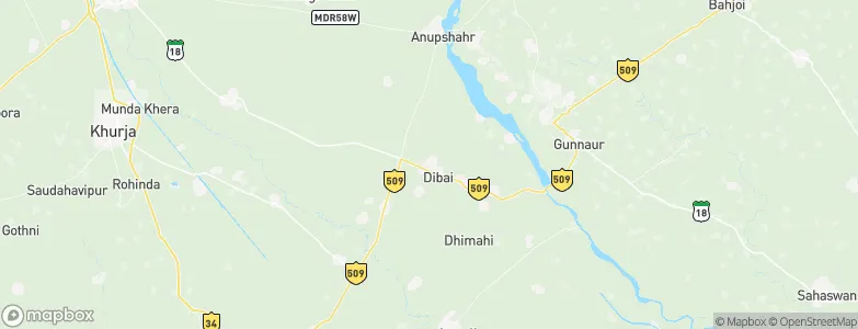 Dibai, India Map