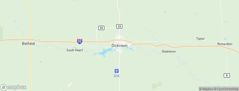 Dickinson, United States Map