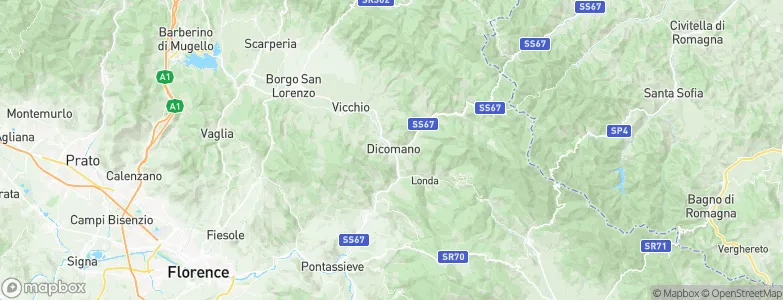 Dicomano, Italy Map