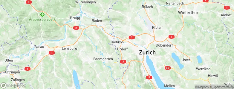 Dietikon / Kreuzacker, Switzerland Map