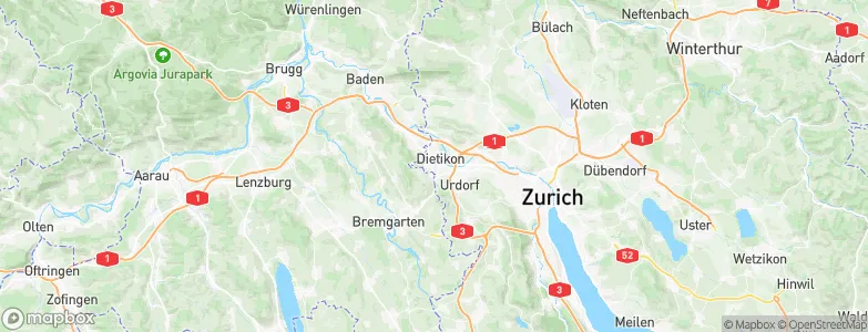 Dietikon / Oberdorf, Switzerland Map