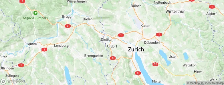 Dietikon / Schönenwerd, Switzerland Map