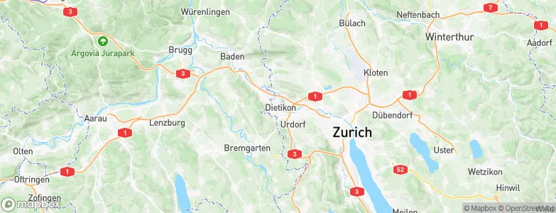 Dietikon / Vorstadt, Switzerland Map