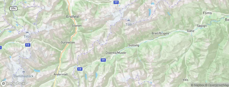 Disentis/Mustér, Switzerland Map