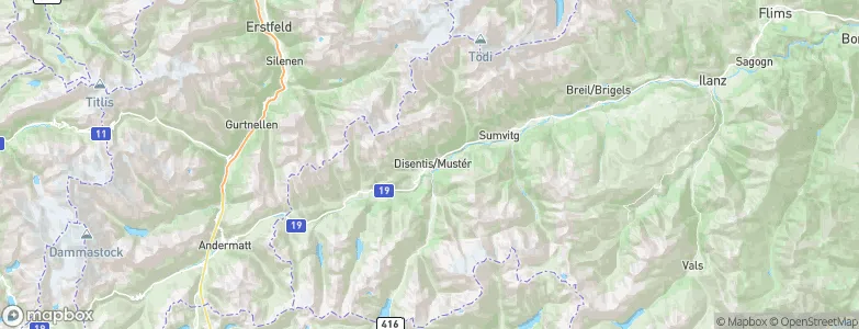 Disentis, Switzerland Map
