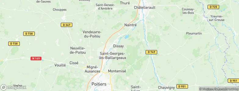 Dissay, France Map