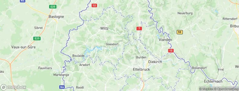 District de Diekirch, Luxembourg Map