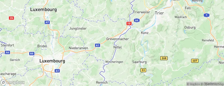 District de Grevenmacher, Luxembourg Map