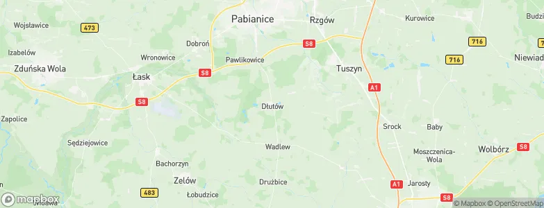 Dłutów, Poland Map